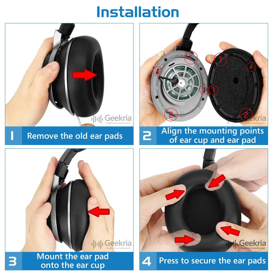 Geekria Comfort Extra Thick Mesh Fabric Replacement Ear Pads For Turtle Beach Stealth 400, 500X, 700X, 420X, Ear Force XO SEVEN, XP500, PX5, PX4, X42 Headphones Ear Cushions, Ear Cups (Black