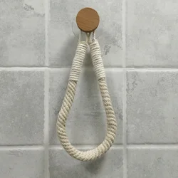 Beige Hemp Color Wall-Mount Towel and Paper Holder Set (BeigeS-R)