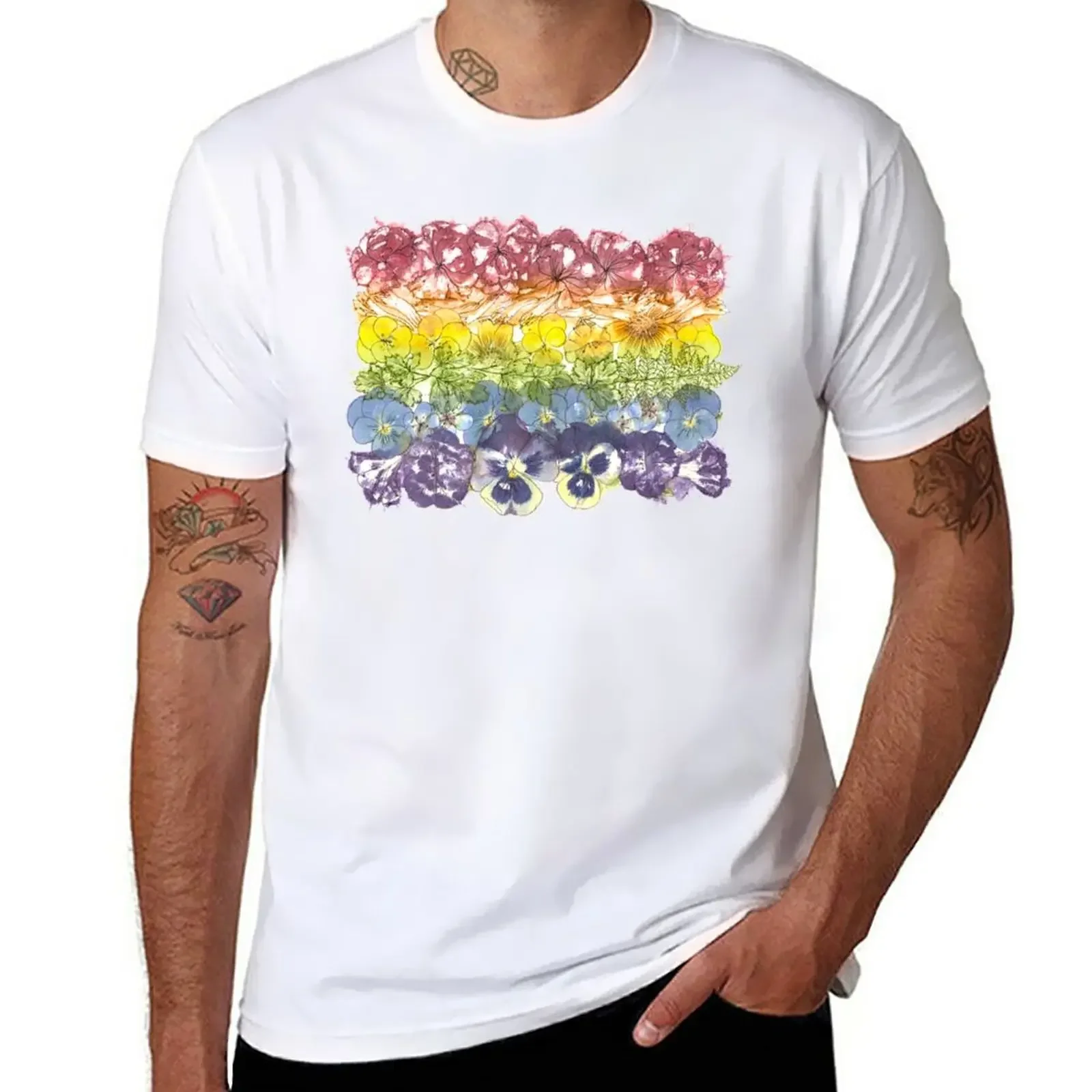 

Pride Flowers T-Shirt sports fans anime clothes oversized tees mens graphic t-shirts hip hop