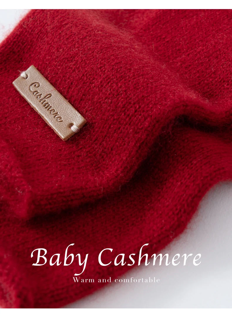 100% Cashmere Gloves Women's Knitted Solid Color Five Finger Gloves Fashion Mmen's and Women's Universal Long Gloves Warm Winter