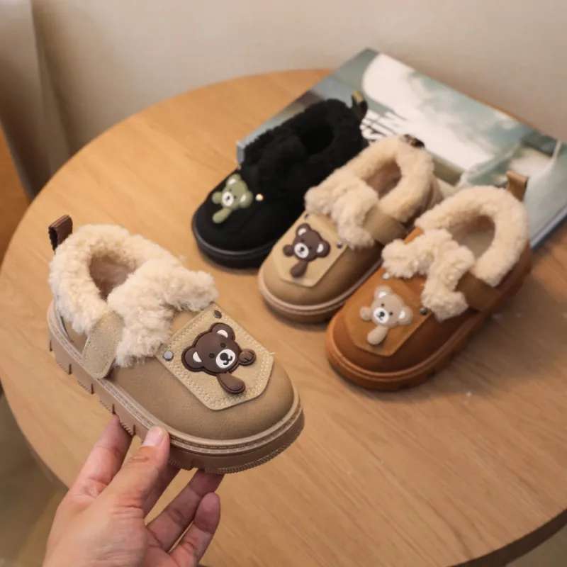 Warm Furry Cotton Kids Shoes for Winter