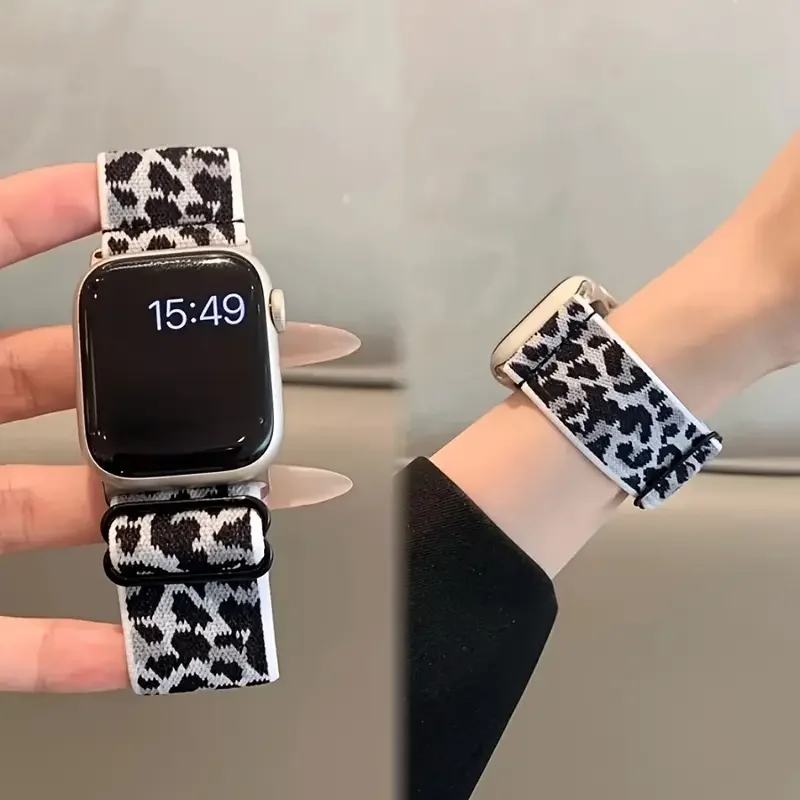 Durable Nylon Elastic Strap for Apple Watch - Versatile Size Options, Stylish and Comfortable Design