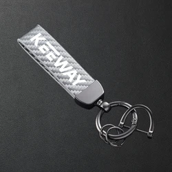 Carbon Fiber Patterned Motorcycle Keychain (Sliver)