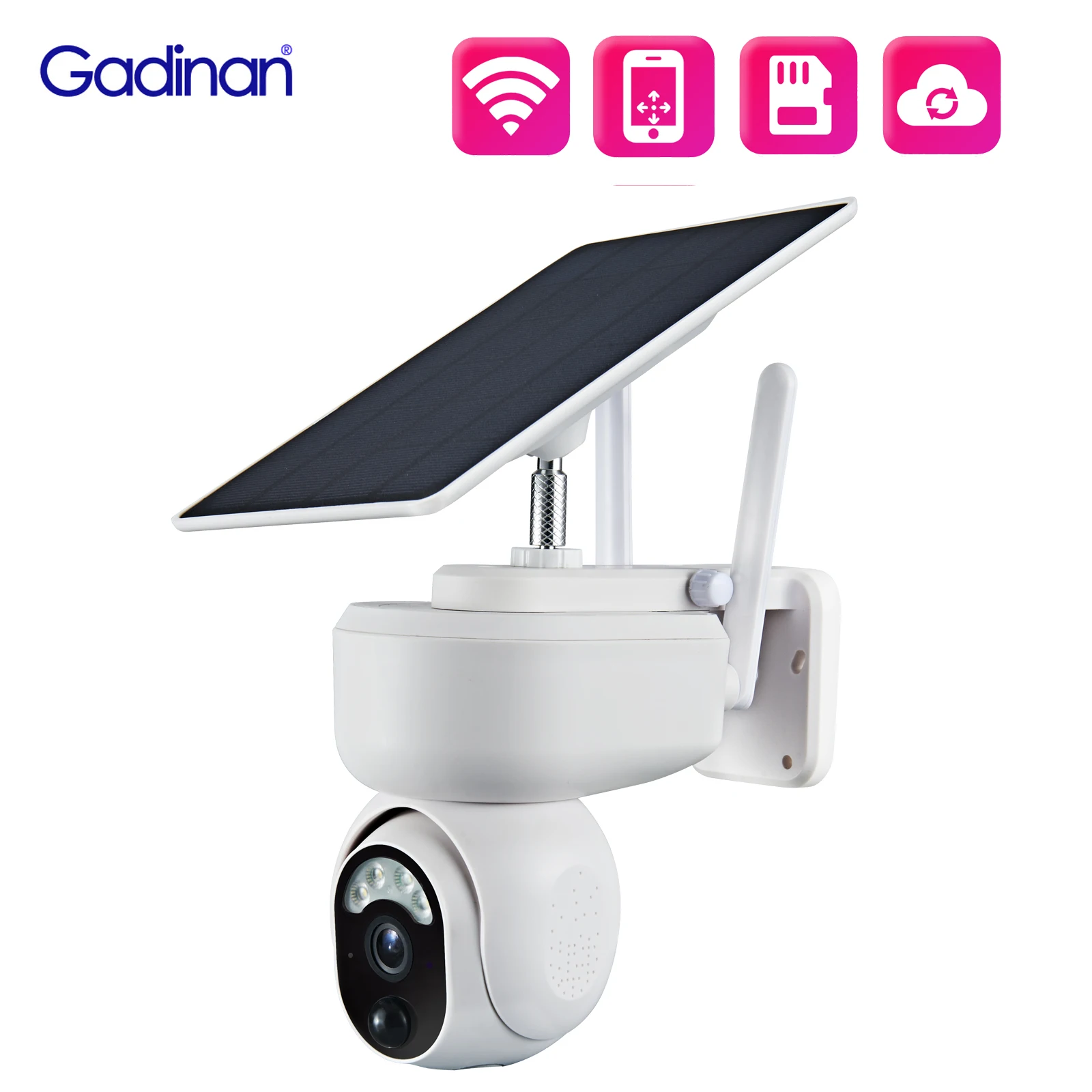 

Мини IP-камера Gadinan 1080P, Wi-Fi, 3,5 Вт, солнечная панель, встроенная батарея, камера видеонаблюдения, PTZ, камера безопасности с SIM-картой 4G