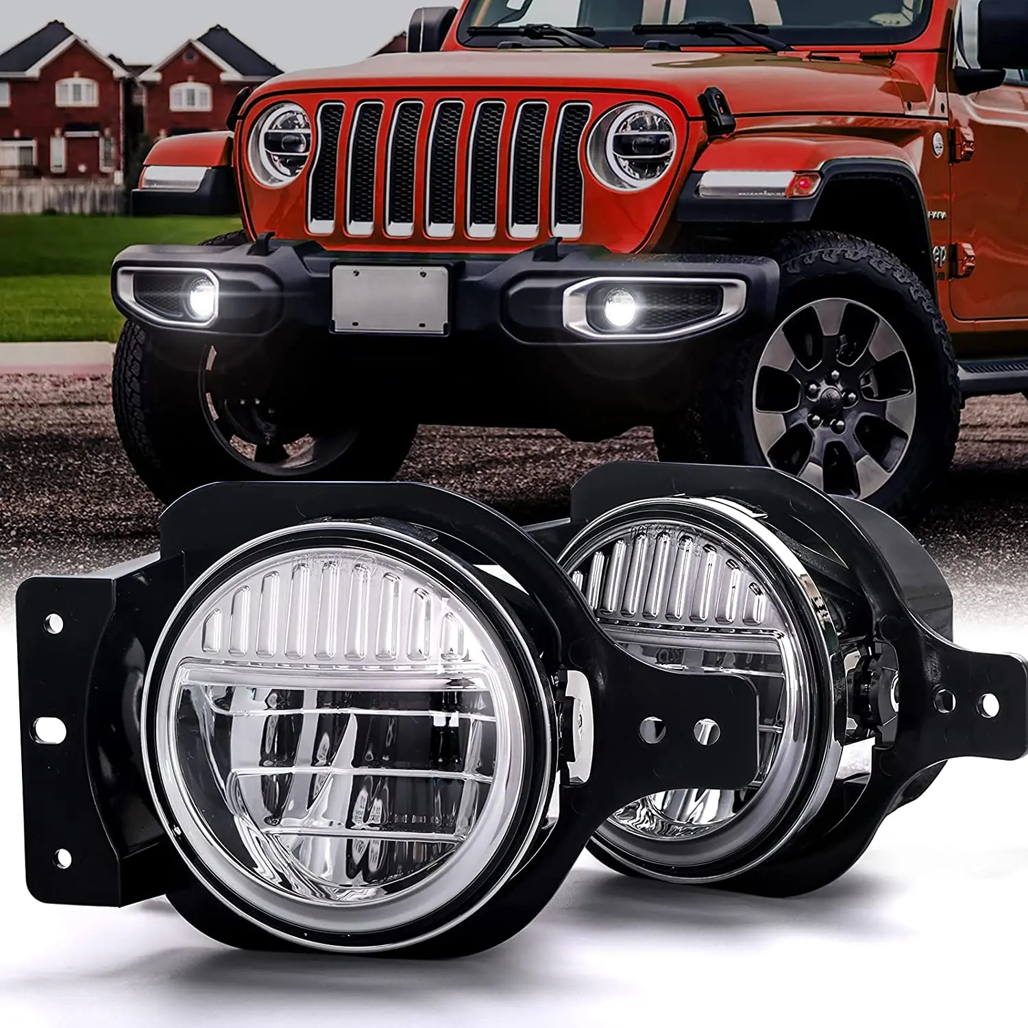 2x Phares LED Jeep Wrangler 07-17