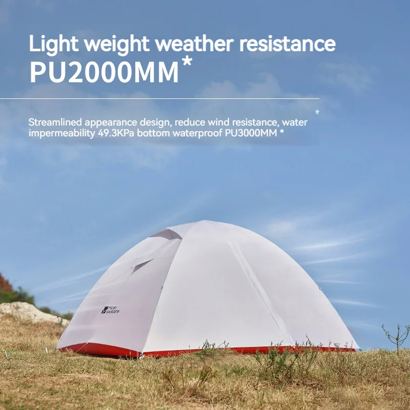 MOBI GARDEN Camping Ultralight Tent 1-2 Person Hiking Quick Open Storage Waterproof Tent for Trekking Hiking 1.5KG/1.8KG LS UL