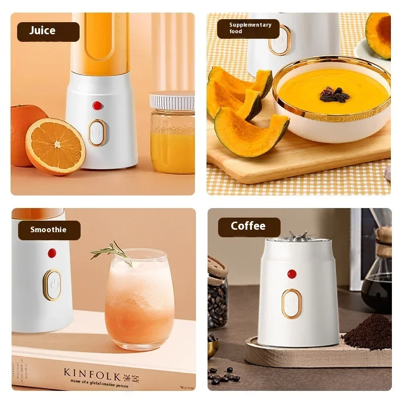 Portable New Rechargeable Juicer Blender Household Use Multi-Purpose Juice Cup Fruit Complementary Food Crushed Ice Small Juicer