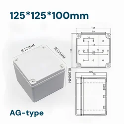 Weatherproof Outdoor Junction Box - Durable ABS Plastic Enclosure for Electrical Cables and Power Connections (125 - 125 - 100)