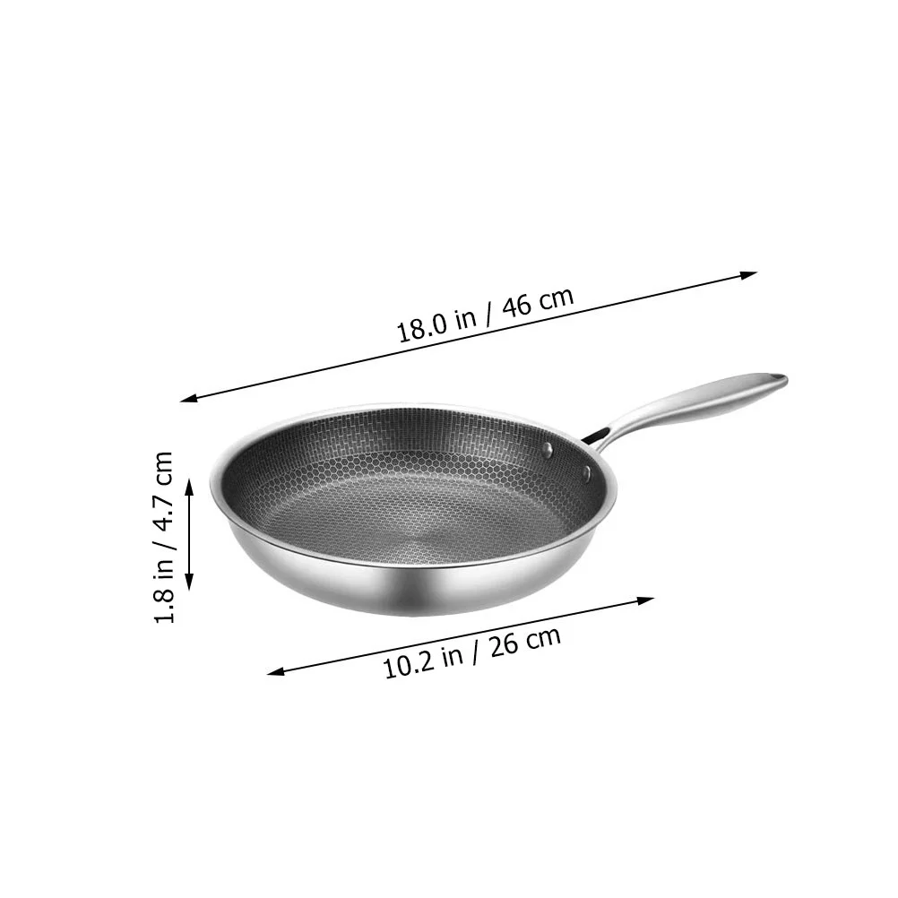 Stainless Steel Frying Pans Non-Sticky Honeycomb Kitchen Skillet