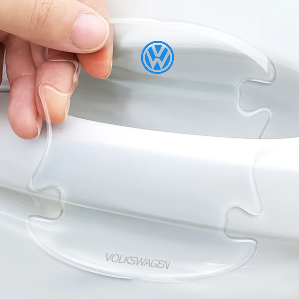 새로운 자동차 도어 볼 핸들 보호 스티커 VW 골프 폴로 파사트 티구안 투란 제타 비틀 용 투명 스크래치 방지 필름