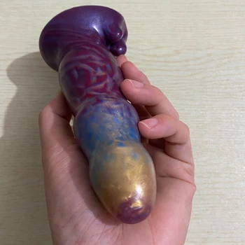 2 Beads Colorful Dildo Monster Anal Plug Silicone Fake Penis Vaginal Stimulator Prostate Massager Anal Dilator Women Masturbator 5