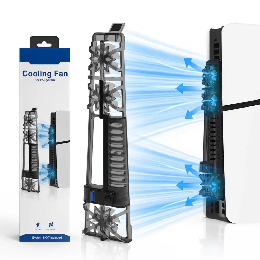 Ventola Per Ps5 Slim Digital Version Potente Ventilazione Rgb Light Silent Fans Per Ps5 Slim Console Migliora Il Gioco Per Ps5