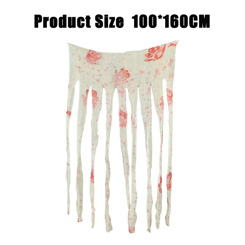 Halloween Blood Handprint Door Curtain Gauze Decoration