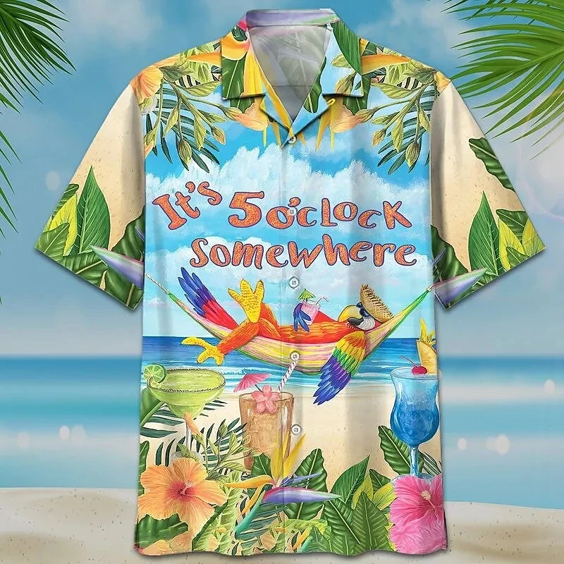 

Men's Shirt Summer Hawaiian Shirt Summer Shirt Short Sleeve Graphic Coconut Tree Turndown Casual Daily Button-Down Clothing