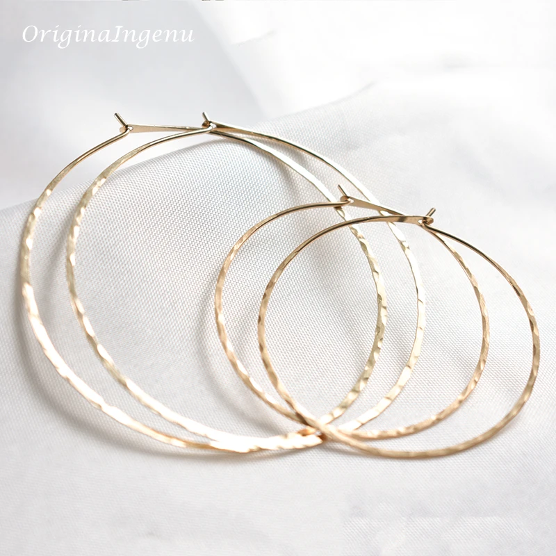 Orecchini Cerchio Argento 925 Placcato Oro 18K - 14mm E 30mm, Ipoallergenici, Regalo Donna