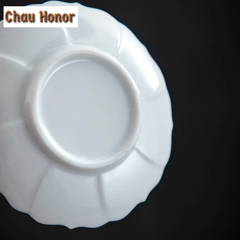 White Porcelain Cup Pad Tea Cup Heat Insulation Tea Holder Master Cup Pad Ceramic Cup Dish Base Tea Mat Cup Holder Tea Art Items