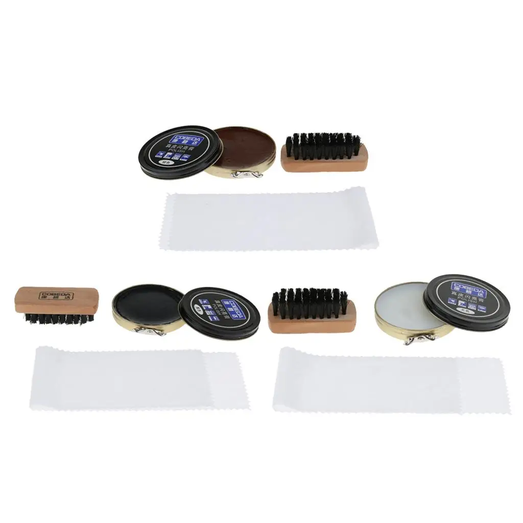 3 قطع من الأحذية الجلدية للعناية بالطلاء اللامع وف...