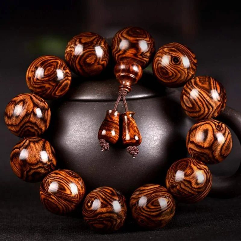 

Подлинные товары, аутентичный браслет Hainan Huanghuali 20 мм, тигровая кожа, текстура гор, водный узор, высокая плотность масла, старые материалы