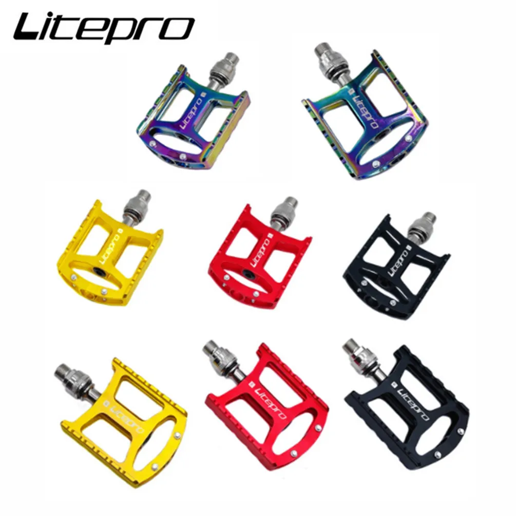 

Litepro S5 Quick Release Pedals Folding Bicycle Hollow Aluminum Alloy Bearing Pedal For Brompton Bike