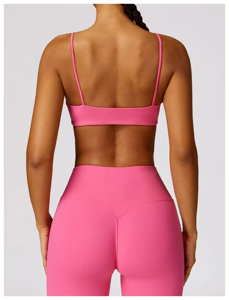 Sports bra Sports underwear Gym top Sports tank top Gym tank top Running Yoga Bra Tank Top Gym Stretch Pull Up Underwear Chest Pad Women Fitness Workout Vest V-Neck Hollowed Out