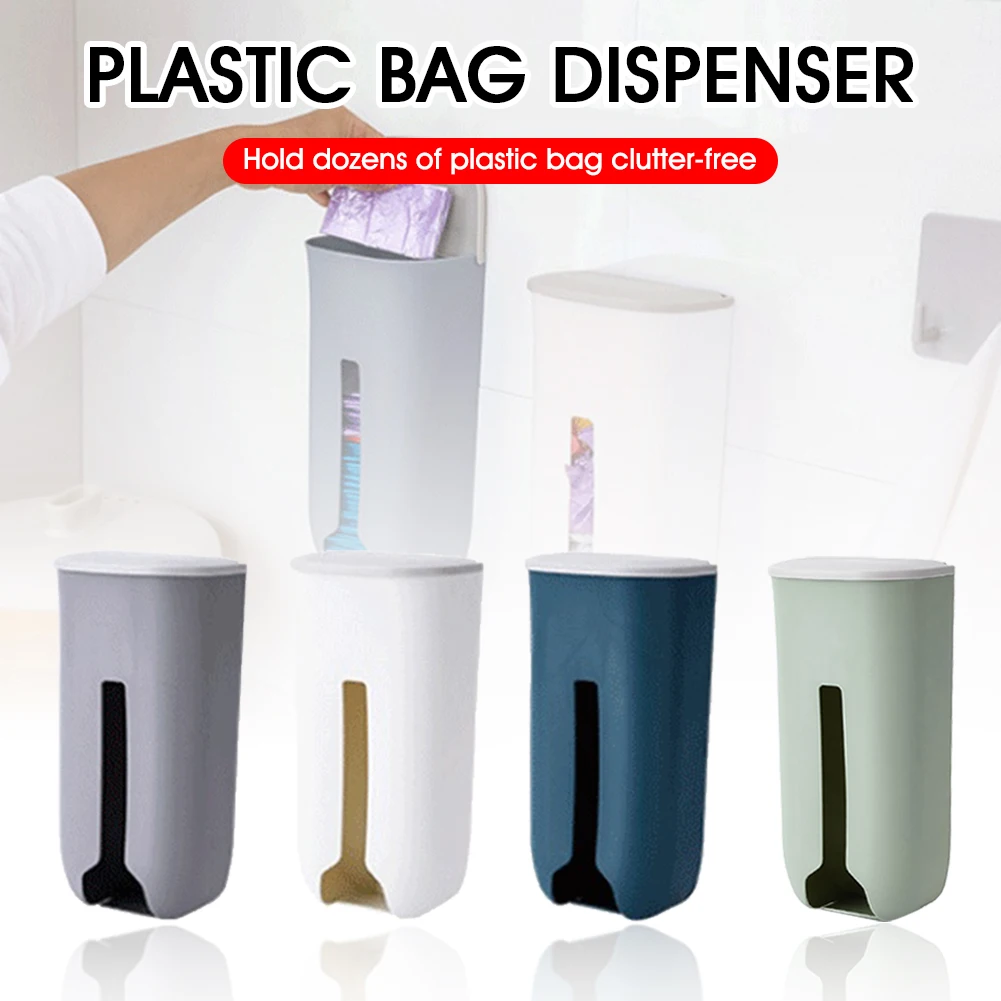 Dispensador de bolsas de plástico para la cocina, soporte de montaje en  pared, rellenable, ahorrador de bolsas de basura, organizador de cocina, 1  ud. - AliExpress