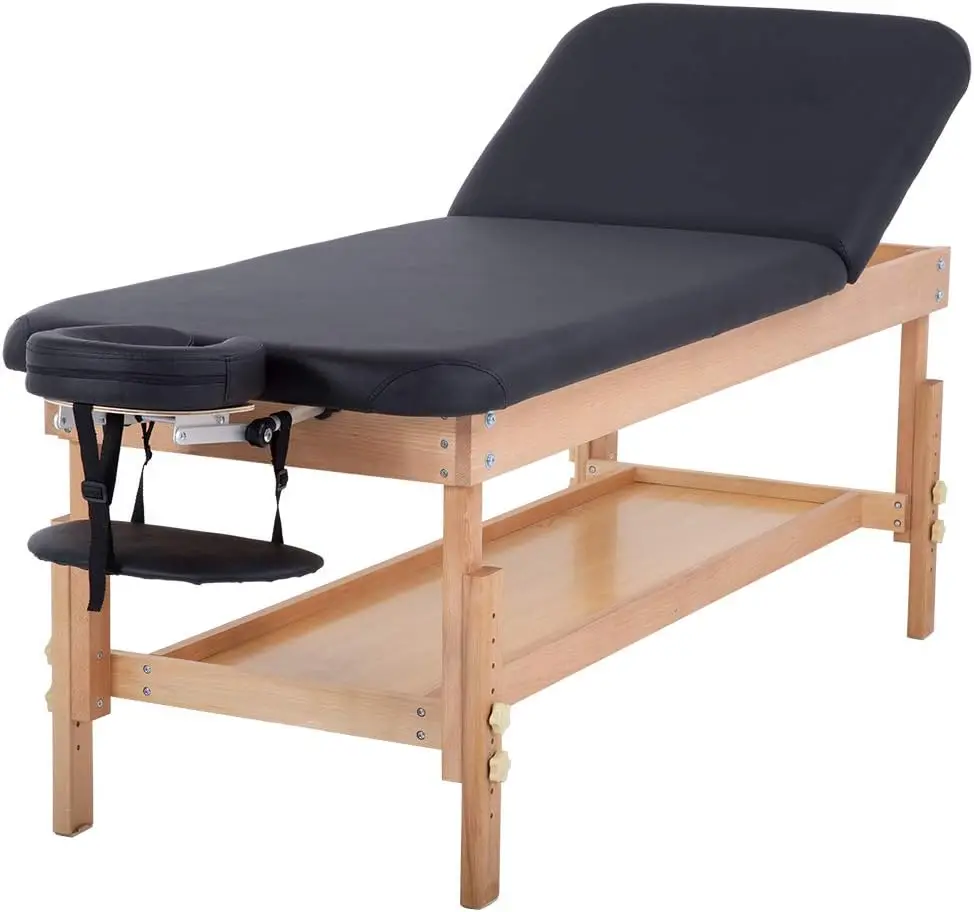 Massage Table Spa Bed 74”L 28“W Height Adjustable Stationary Massage Table 1000 LBS lLoad-Bearing Heavy Duty Spa Bed Facial Crad