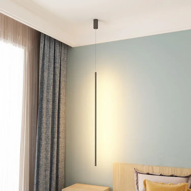 Modern Black Led Pendant Lights for Bedroom Simple Home Deco Aluminum Hanging Lamps Living Room Study Loft Light Fixture Abajur 3