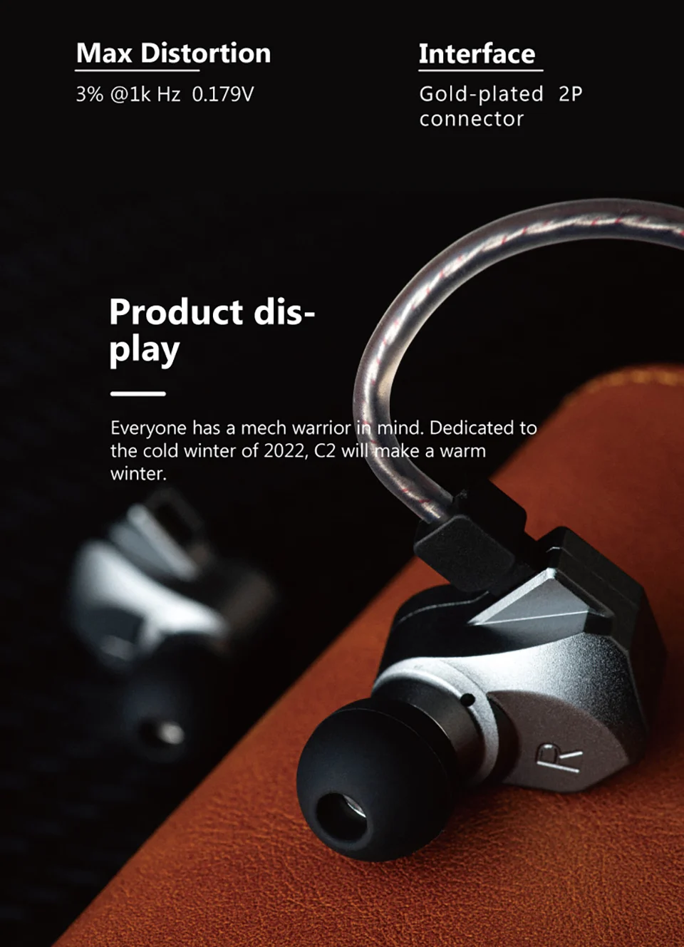 TINHiFi-C2 IEM In Ear Music Headphones, diafragma