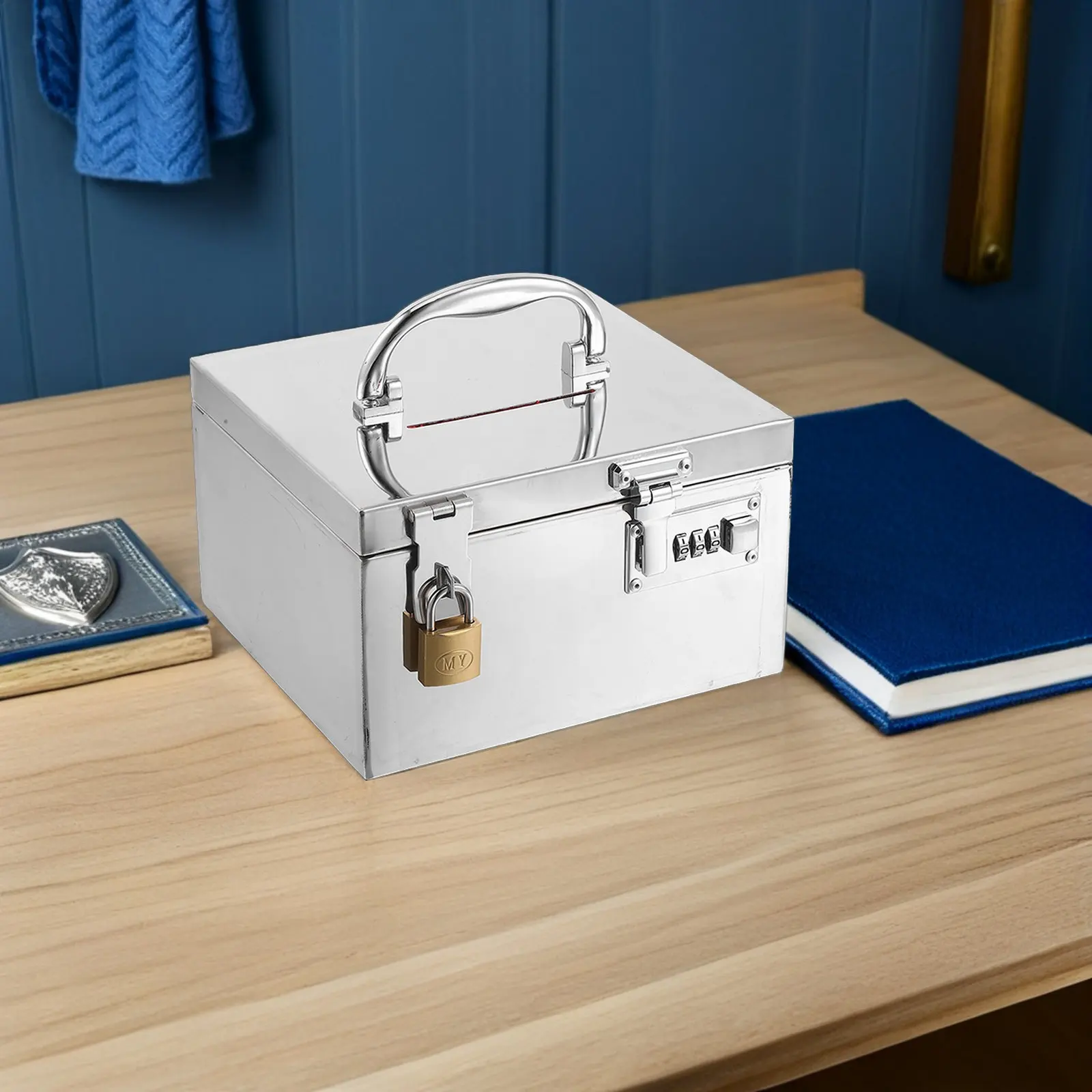 성인용 스테인리스 스틸 돼지 저금통, 직사각형, 깨지지 않는 돈통, 번호 잠금 장치가 있는 안전한 현금 보관함, 대형