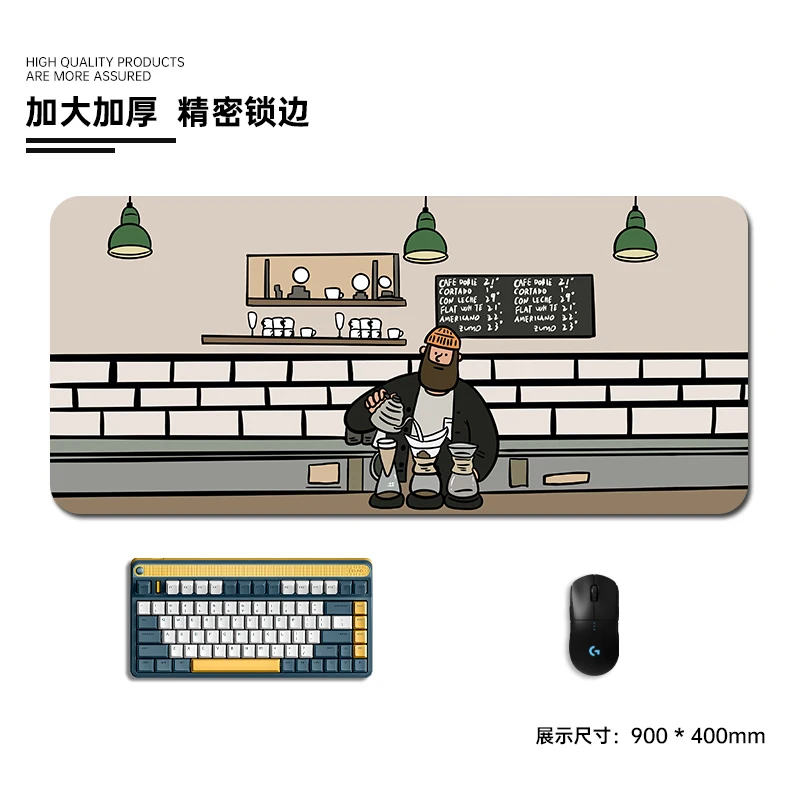 레트로 일러스트레이션 스타일 마우스 패드 게임용 키보드 패드, 게이머 프로그래머 사무실 또는 가정용 핸드헬드 오버사이즈 손목 패드