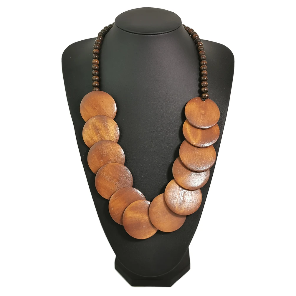 Chunky Wooden Bead Statement Necklace - A Beautiful Mess