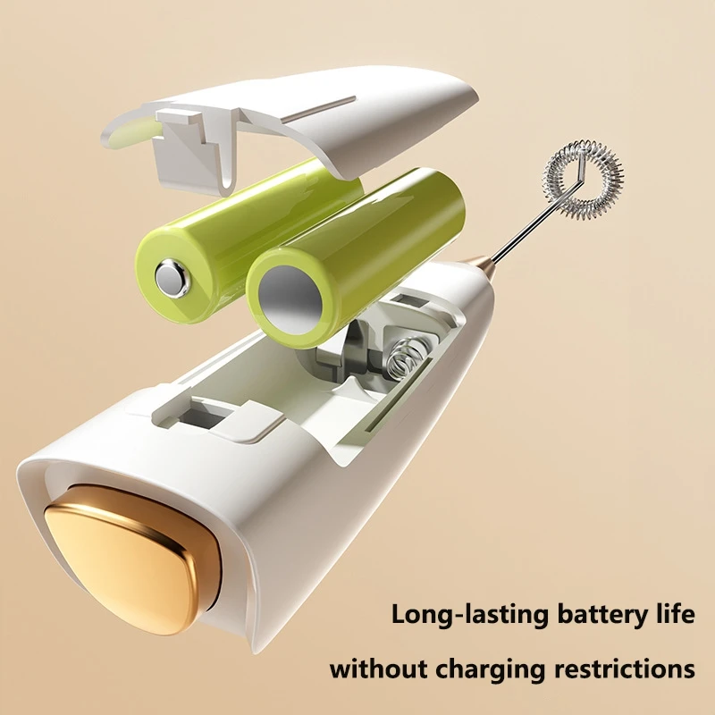 3-in-1 Wireless Electric Milk Frother Handheld Coffee Foam Maker Battery Powered Fast 15s Frothing Suitable For Lattes 4