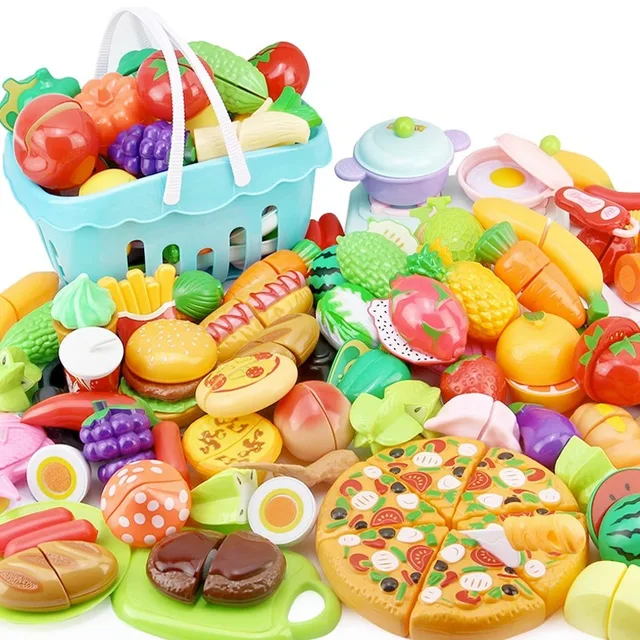 Children Simulation Kitchen Toy Set: A Classic Cut Fruit and Vegetable Food Play House