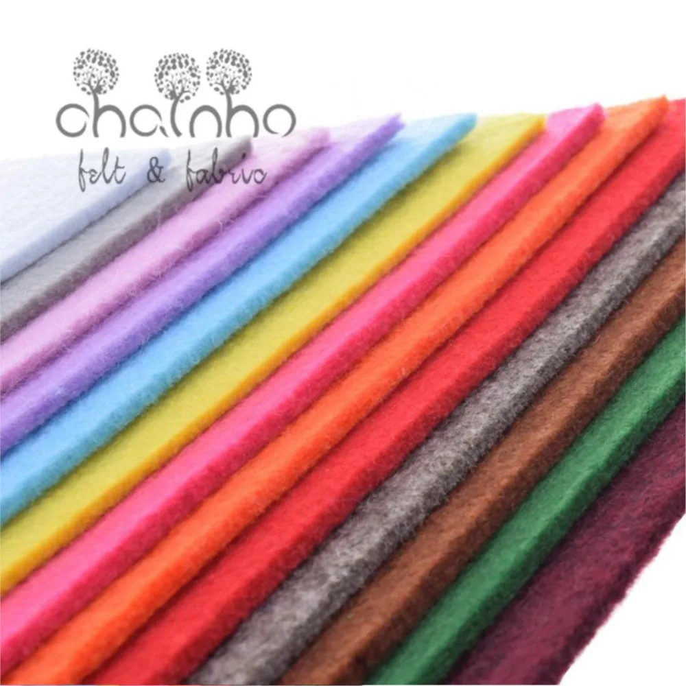 Non Woven Fabric,3mm Thickness,Polyester Acrylic Thick Felt,DIY Sewing Material for Dolls/Crafts/Toys,Solid Color,13pcs 30x30cm