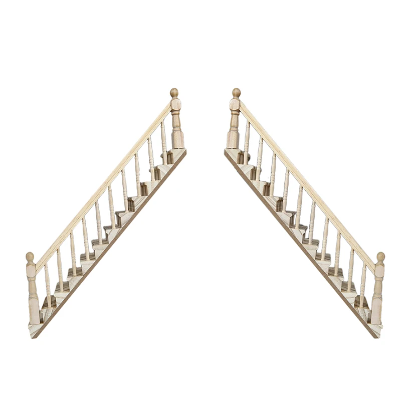 

HOT-1:12 DIY Dollhouse Miniature Accessories Stairs Handrail Wooden Furniture Toy Children Gift Christmas Model