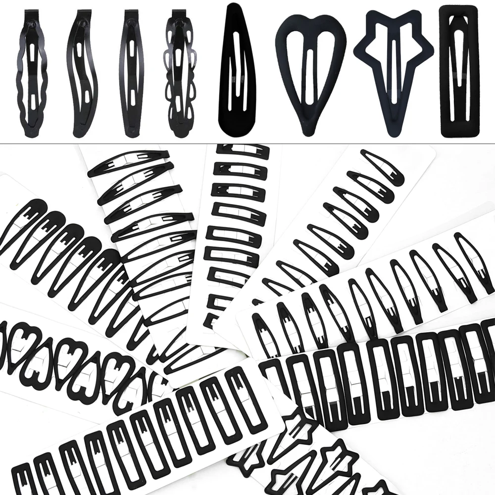 Hair Clips 12Pcs/Set Black Metal BB Clips for Woman Hair Styling