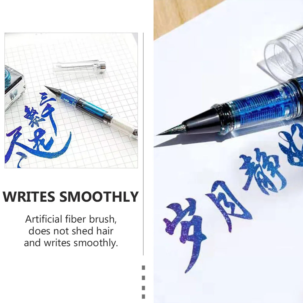 

2 Pcs Copy Scriptures Fountain Pen Brush Markers for Kids Plastic Refillable Pens