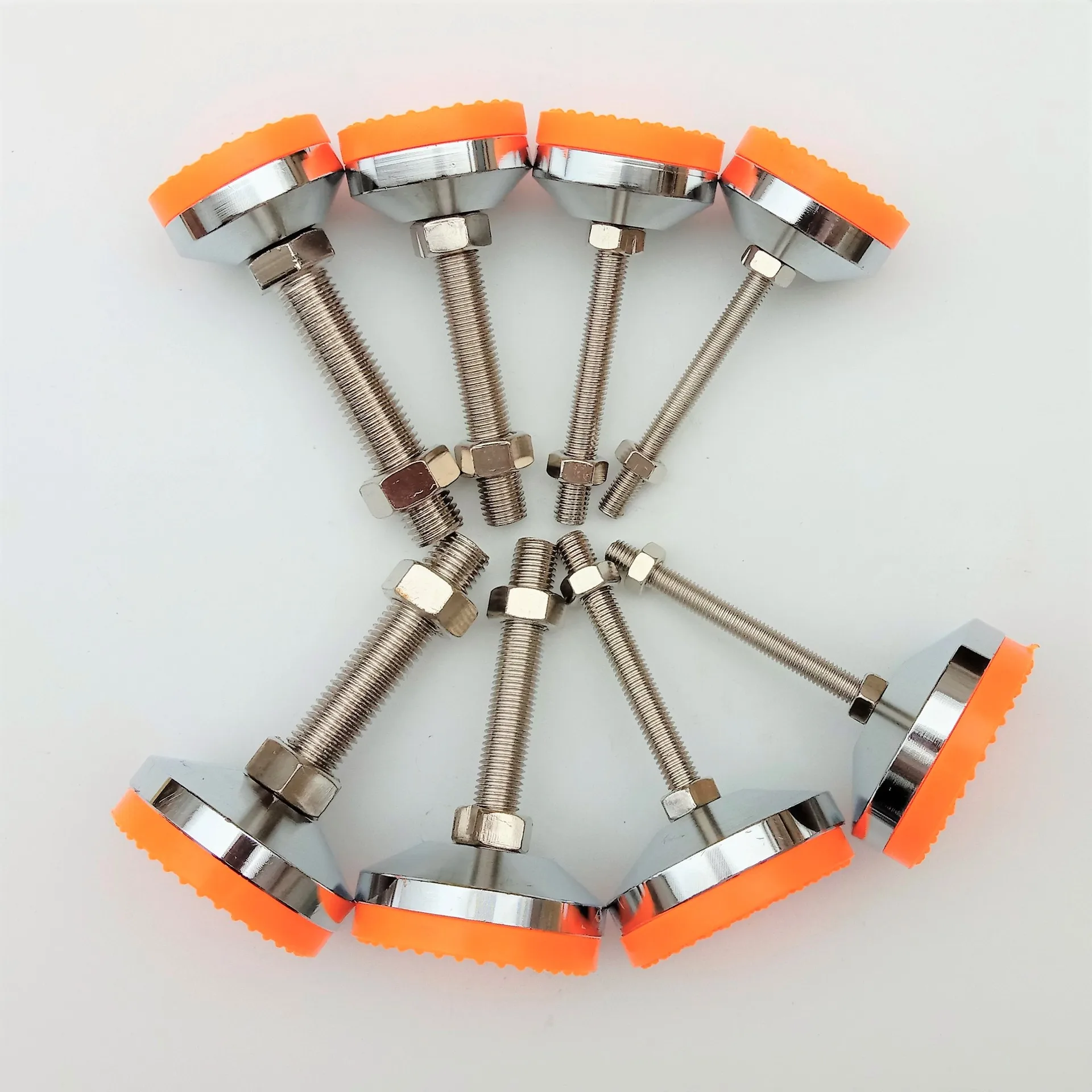 1Pcs 스테인레스 스틸 M12-M30 조정 가능한 레벨링 피트 고무 베이스 D80mm D100mm 가구용 미끄럼 방지 충격 흡수 발