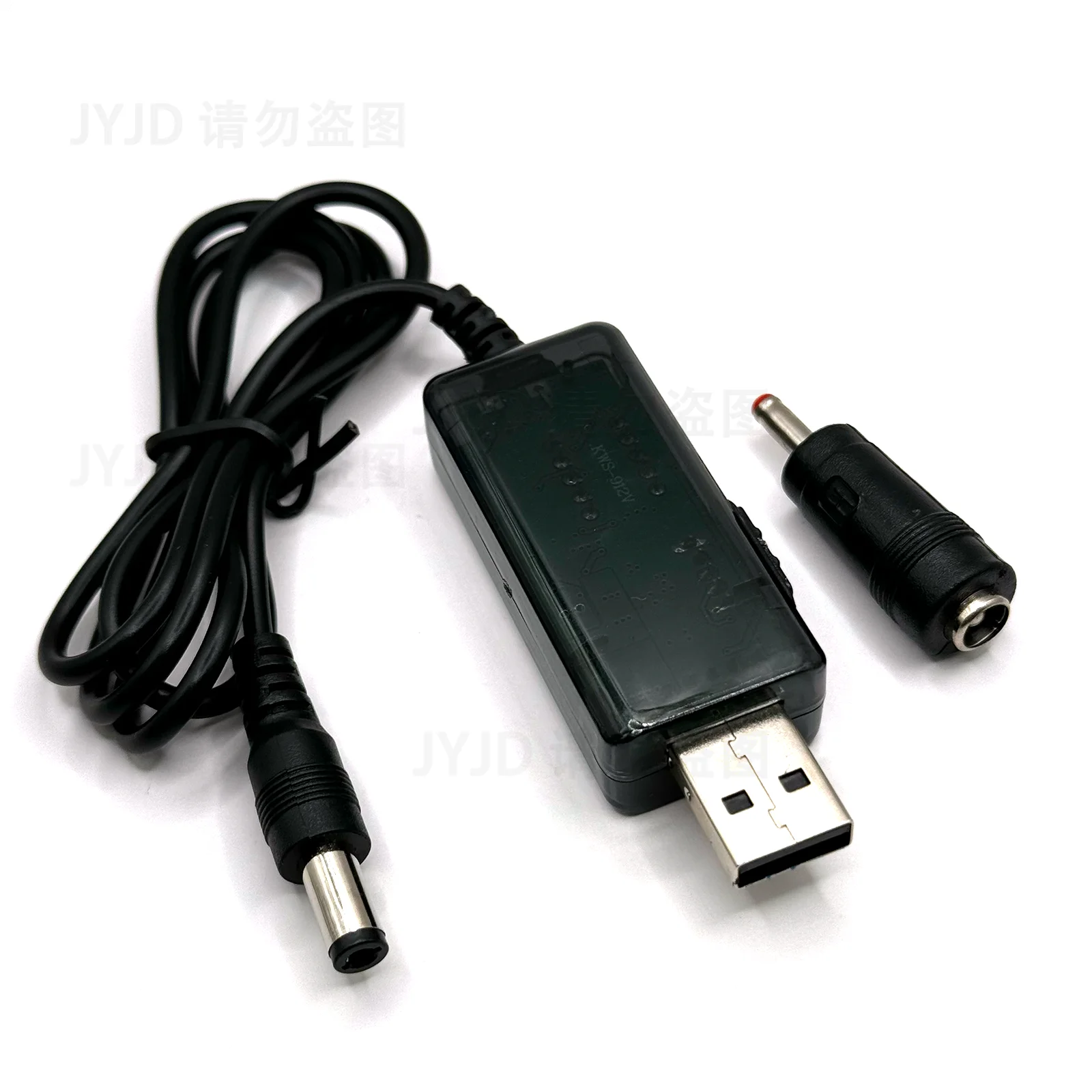 Universal USB Boost Converter Cable with Adjustable Voltage Output and 3.5x1.35mm Connector
