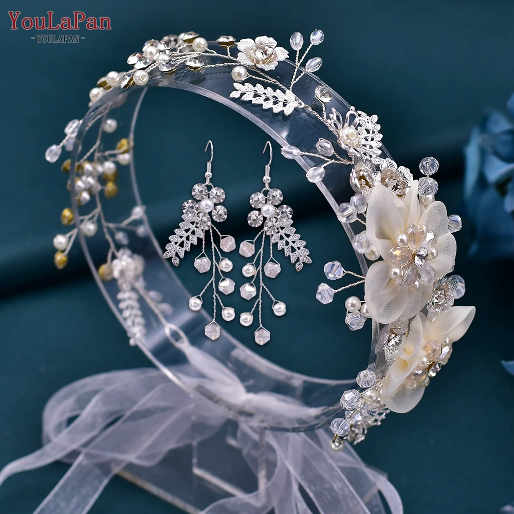 

TOPQUEEN Floral Wedding Headpiece Hair Accessories for Women Crystal Headband Bridal Hair Ornaments Bride Headdresses HP275