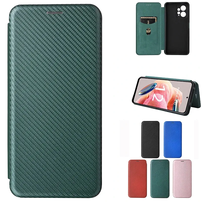 Luxury Carbon Fiber Leather Flip Wallet Case Cover