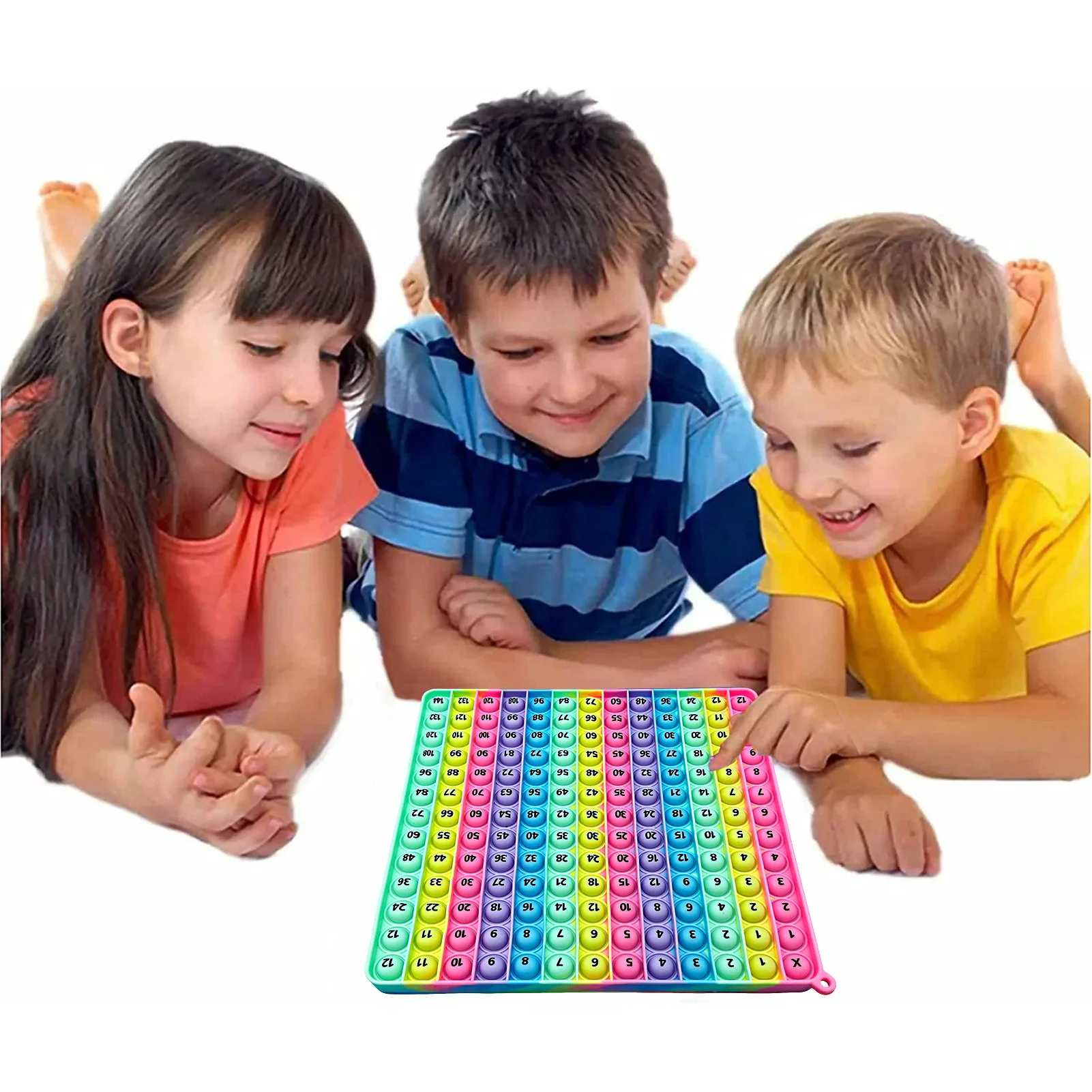 Multiplication 12x12 Addition 12+12 Both Sides Math Game Pop Fidget Toys, Macaron Silicone Push Pop Bubble Educational Toys 5