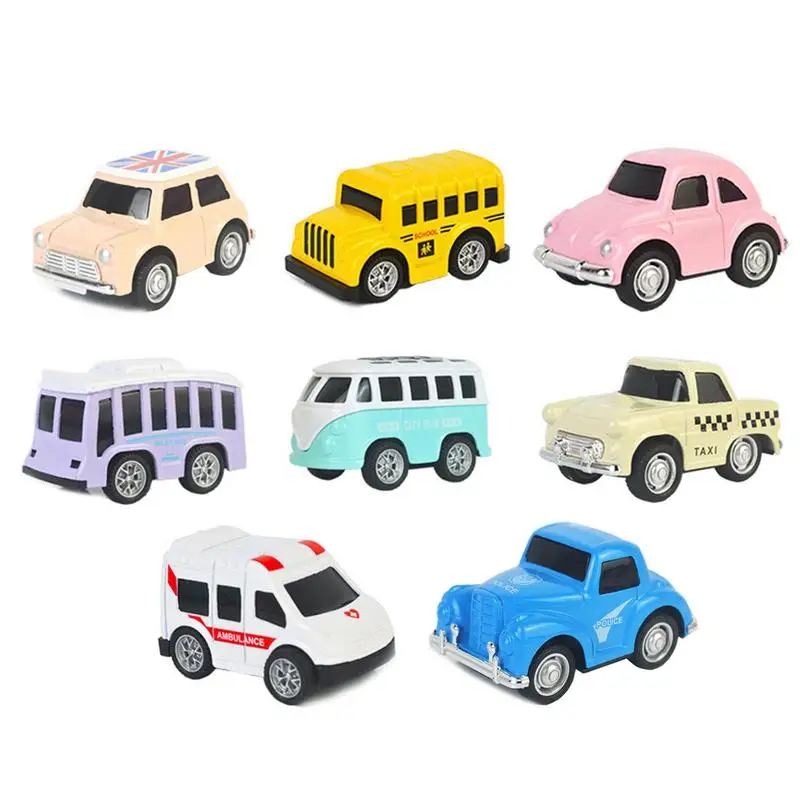 

Детские автомобили KidsPlay, 8 шт., мини фрикционный металлический игровой набор, тяговые городские автомобили и грузовики, Набор игрушечных автомобилей, модель из сплава