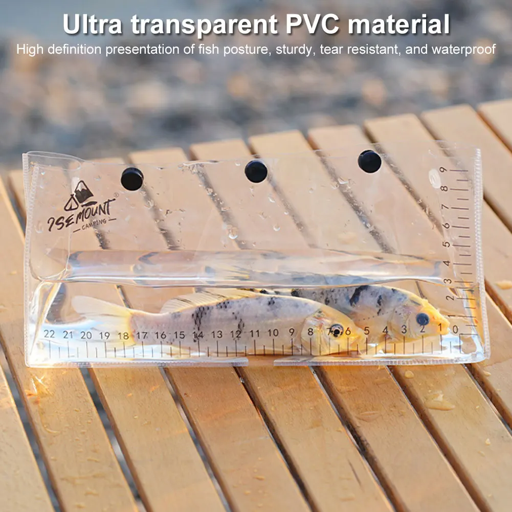 Portable Fishing Bag Clear UV Scale Folding Fish Storage Bag Snap Design Leakproof Fish Bag for Outdoor Fishing