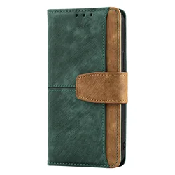 Retro Leather Wallet Flip Case with 3 Card Slot Holder and Book Phone Cover Design for OnePlus 9R (Green)