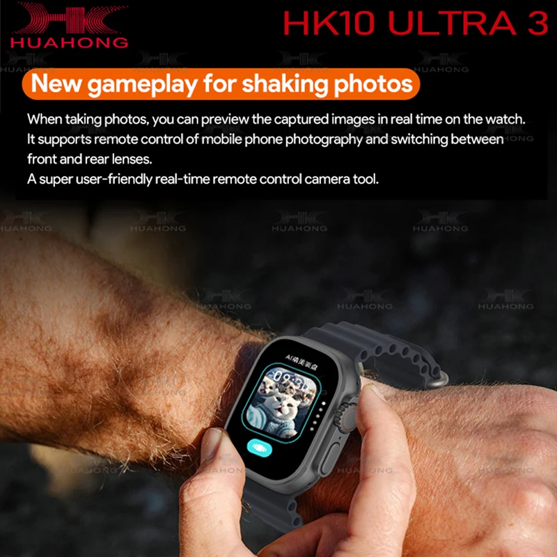 2025 New HK10 Ultra 3 Smart Watch Men AMOLED Bluetooth Calls HK9 Upgraded Smartwatch ChatGPT Compass NFC Photo Album Sport Watch 5