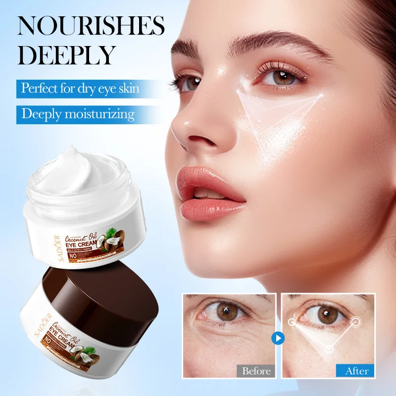 SADOER Coconut Eye Cream Moisturizing Anti Dark Circles Anti Wrinkles Ant-Aging Whitening Eyes Skin Care Products