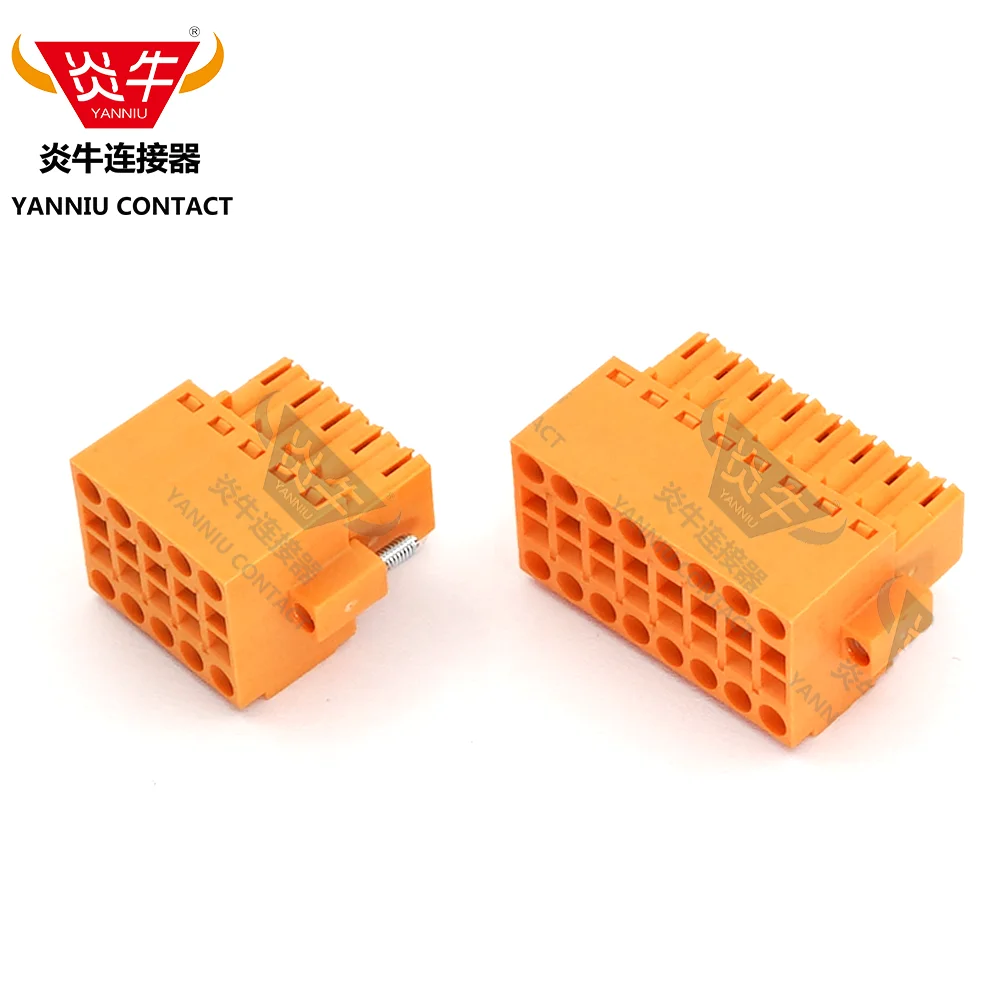 10Pcs KF2EDGKEM 3.5 2P ~ 12P FEMALE PCB CONNECTOR PLUGGABLE PLUG-IN Double Row BLOCKS Orange PHOENIX CONTACT YANNIU KEFA 5 pins female waterproof marine underwater pluggable connector watertight bulkhead electric connectors for rov