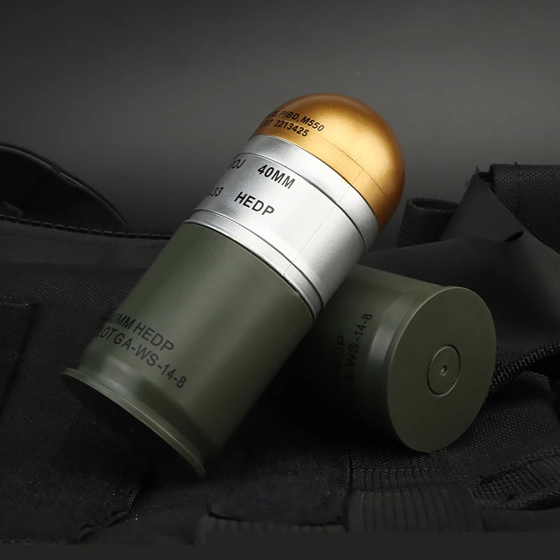 40mm Grenade Replica Collectible Toy with Mini Storage Case and Airsoft Display Decor