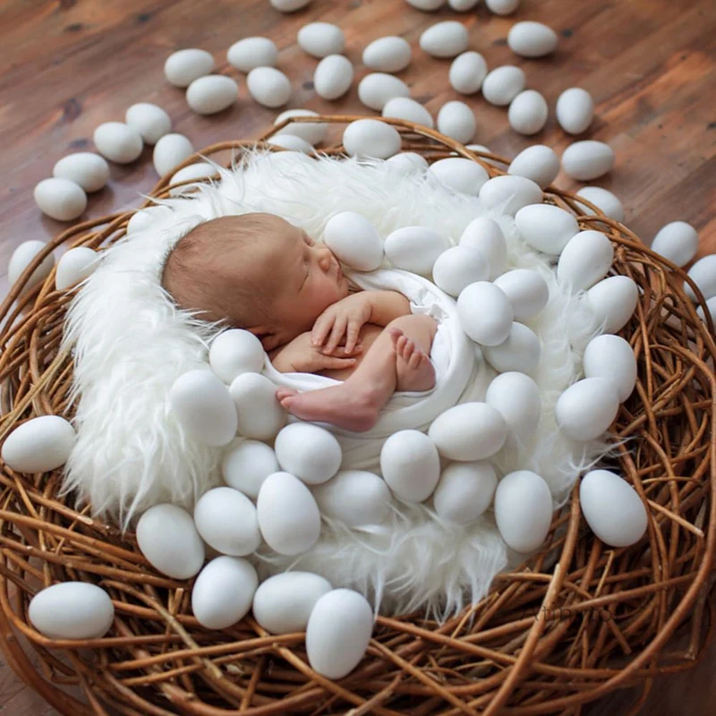 

Wood Simulation Eggs Newborn Baby Photography Infant Girl Boy Photo Shoot Studio Accessory Bebe Fotografia Props